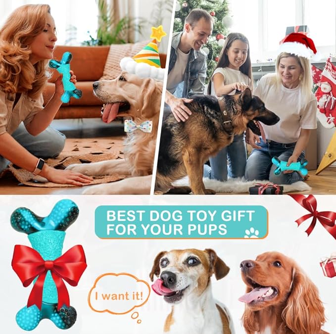 Indestructible Dog Toys for Aggressive Chewers, Durable Dog Chew Toys for Large/Medium Breed, Real Bacon Flavored