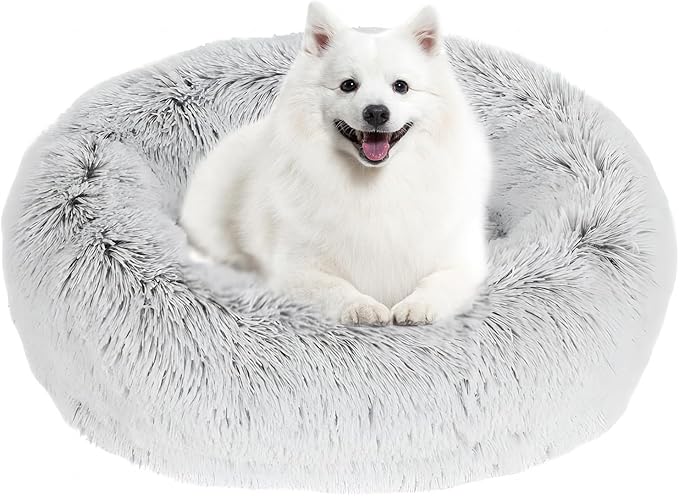 JOLLYVOGUE Dog Bed, Calming Anti-Anxiety Large Dog Bed, Fluffy Donut Cushion for Medium and Large Pets (27"/30"/36")