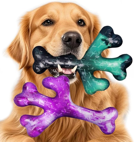 2 Pack Dog Toys for Aggressive Chewers, Dog Chew Toy for Large Medium Breed, Indestructible Dogs Toy to Keep Them Busy Gift