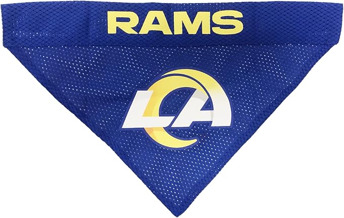 Pets First NFL DOG BANDANA - LOS ANGELES RAMS REVERSIBLE PET BANDANA. 2 Sided Sports Bandana with a PREMIUM Embroidery TEAM LOGO, Large/X-Large. - 2 Sizes & 32 NFL Teams available