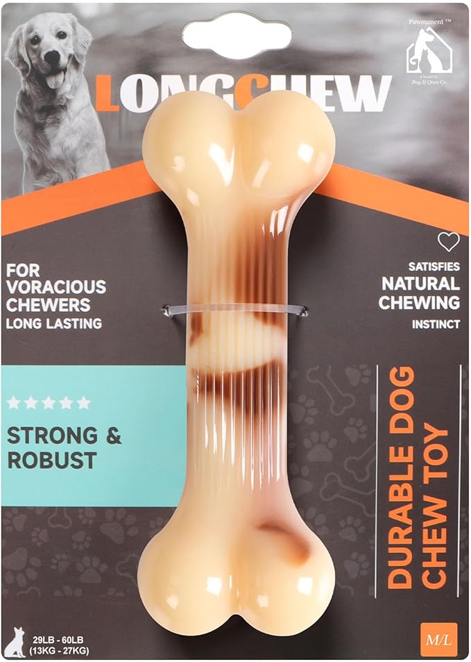 Dog Bone Goodie Bone Indestructible Chew Toy for Aggressive Chewers, Long Lasting Nylon Bone Tough Durable Dog Toys Puppy Toys Teeth Cleaning for Medium and Large Pets - 6"