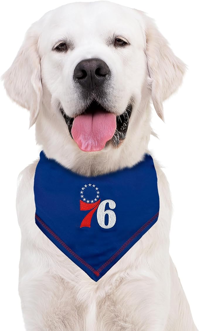 Pets First NBA Philadelphia 76ERS TIE Bandana, Size Small/Medium. Dog Bandana Scarf Bib for Pet Cat Dog. The Ultimate Game-Day, Party Bandana