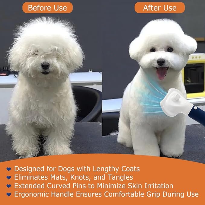 Professional Pet Grooming Dryer 3-in-1 Dog Blow Dryer with Brush, Adjustable Temp, Quiet & Portable