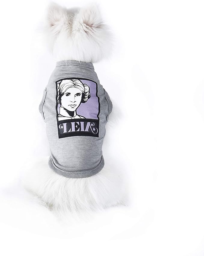 Star Wars for Pets Gray Leia Dog Tank | Princess Leia Dog Shirt for Large Dogs | Size X-Large | Soft, Cute, and Comfortable Dog Clothing and Apparel, Cute Dog Clothes