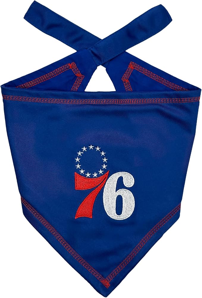 Pets First NBA Philadelphia 76ERS TIE Bandana, Size Small/Medium. Dog Bandana Scarf Bib for Pet Cat Dog. The Ultimate Game-Day, Party Bandana