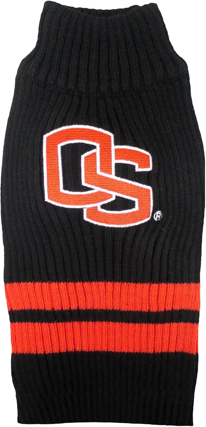 Pets First NCAA Oregon State Beavers Dog Sweater, Size Small. Warm & Cozy Knit Pet Sweater with NCAA Team Logo, Best Puppy Sweater for Large & Small Dogs