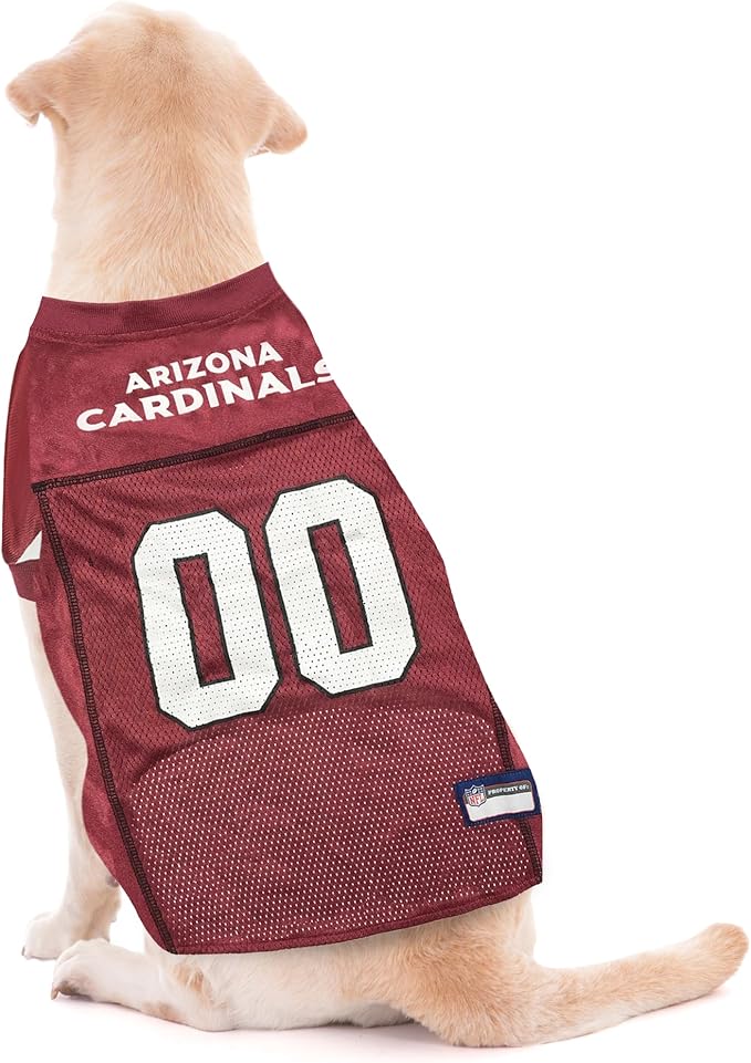 Pets First NFL Arizona Cardinals Dog Jersey, Size X-Small. Best Football Jersey Costume for Dogs & Cats