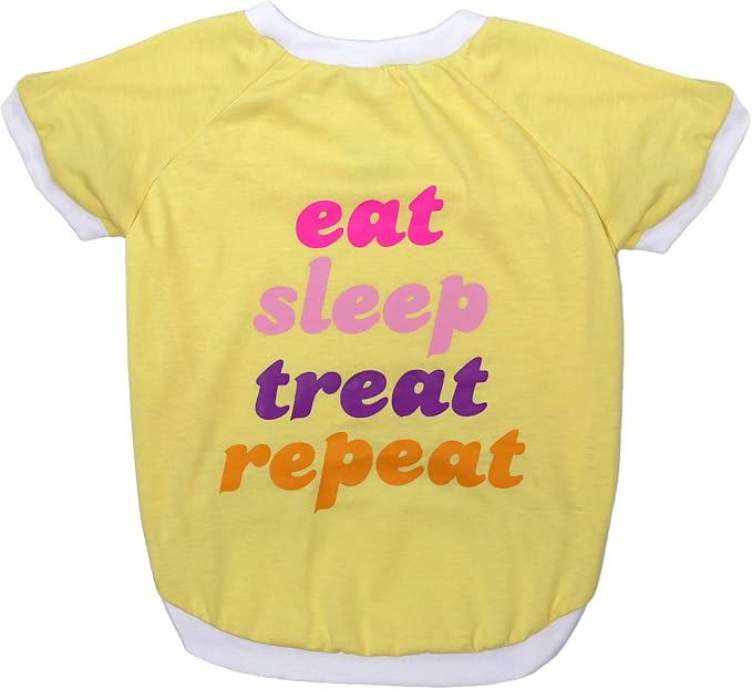 Laur DIY PET TEE Shirt - EAT Sleep Treat Repeat - LAURDIY Dog Shirt, X-Small