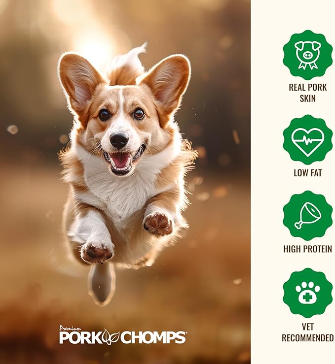 Pork Chomps Roasted Pork Skin Dog Chew, 8-inch Knot, 1 Count