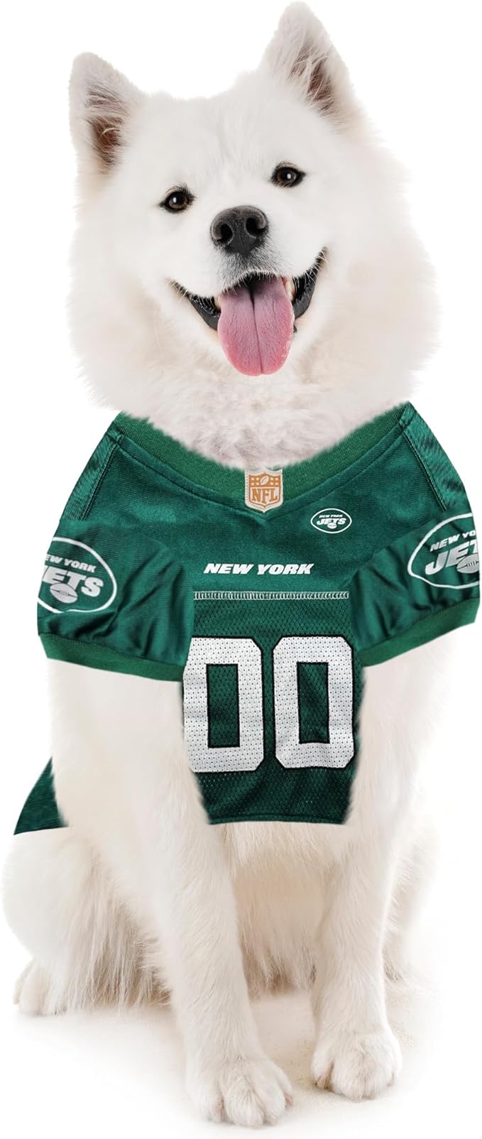 Pets First NFL New York Jets Dog Jersey, Size X-Large. Licensed Jersey Shirt for Dogs