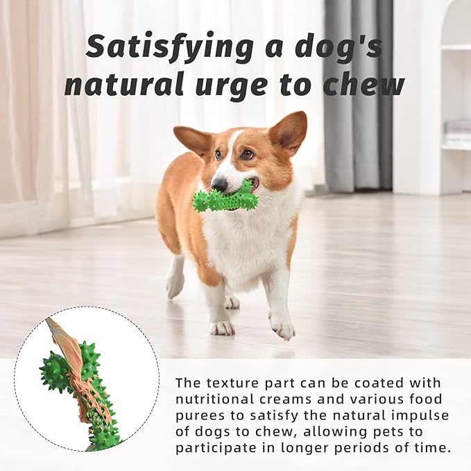 Dog Chew Toys for Aggressive Chewers - Rubber Chew Toys, Bacon Flavor Teething Dog Toys, Interactive Toy for Teeth Cleaning and Gum Massage (2pcs), Bacon Flavour (Green/Blue)