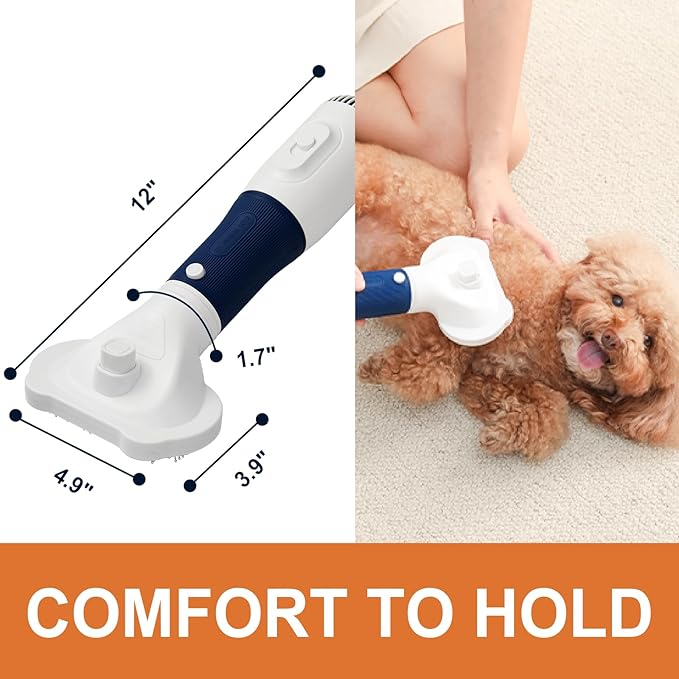 Professional Pet Grooming Dryer 3-in-1 Dog Blow Dryer with Brush, Adjustable Temp, Quiet & Portable