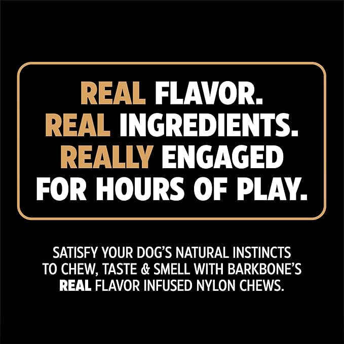 Pet Qwerks Wishbone BarkBone - Nylon Chew Toy for Aggressive Chewers - Bacon Flavor - 6.75"