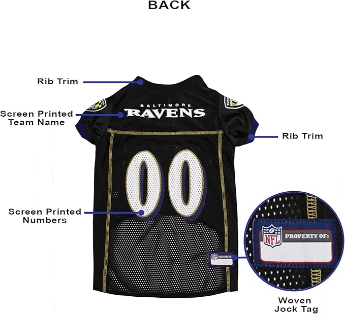 NFL BALTIMORE RAVENS DOG Jersey, Large