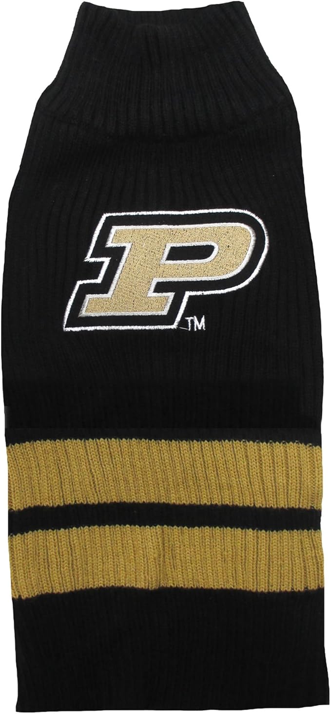 Pets First NCAA Purdue Boilermakers Dog Sweater, Size X-Small. Warm & Cozy Knit Pet Sweater with NCAA Team Logo, Best Puppy Sweater for Large & Small Dogs
