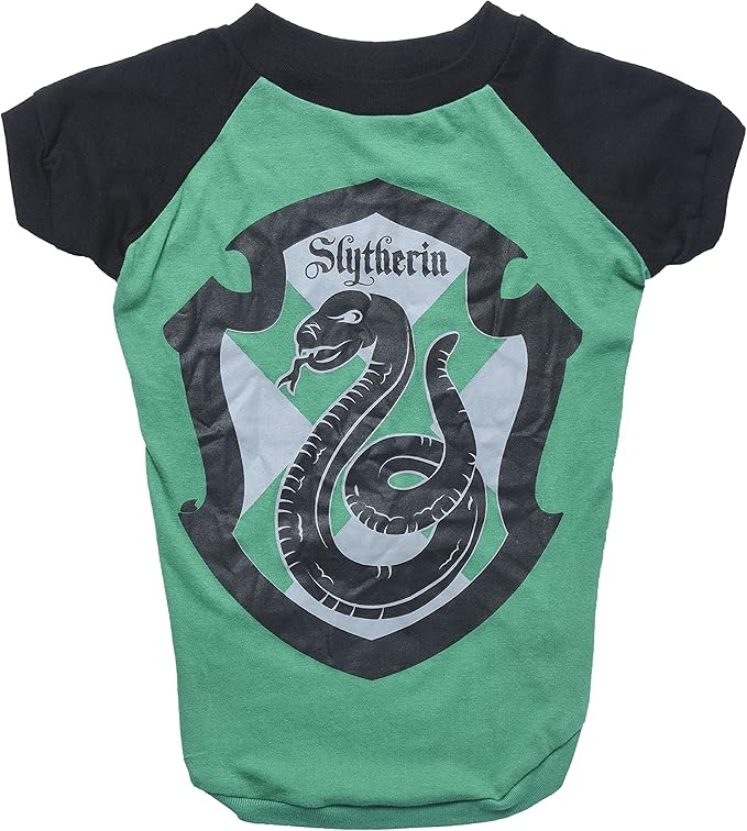 Harry Potter Slytherin Pet T-Shirt in Size Large | L Dog T-Shirt, Harry Potter Dog Shirt | Harry Potter Dog Apparel & Accessories for Hogwarts Houses, Slytherin, (FF19297) Green