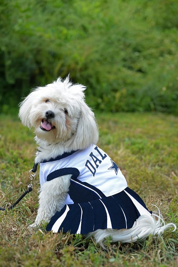 Pets First Dallas Cowboys NFL Cheerleader Dress For Dogs - Size Small