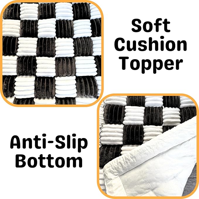 Plaid Dog Bed, Plaid Couch Cover, Non-Slip Bottom, Pet Bed Mat, Custom Fit for Backseat Extenders, and Seat Covers, Dog Travel Bed, Anti-Slip Pet Blanket