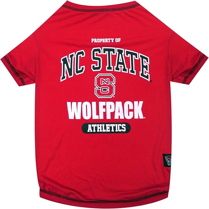 Pets First Collegiate NORTH CAROLINA STATE WOLFPACKS Dog T-Shirt, Medium. - Licensed Shirt for Pets Team Colored with Team Logos.- Premium Stretchable Materials for the Comfrot of your Dog & Cat.