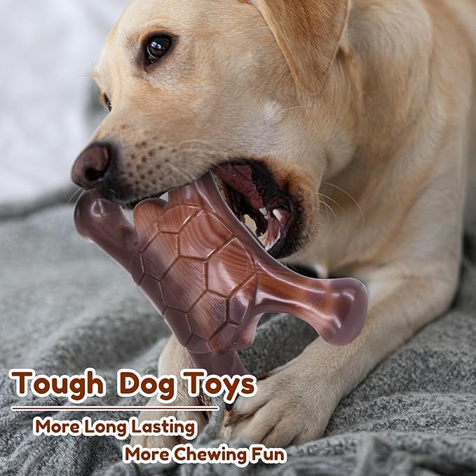 Tough Dog Toys for Aggressive Chewers, Nylon Indestructible Dog Toys to Keep Them Busy, Reduce Boredom, Teeth Cleaning, Heavy Duty Bone Toy for Large and Medium Breed