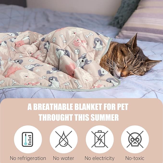 Leekalos Dog Cooling Mat,Pet Cooling Pads for Dogs Blanket,Summer Cooling Bed for Cats Blanket,Portable Pet Cooling Cushion for Home & Outdoor,Keep Cooling for Pets