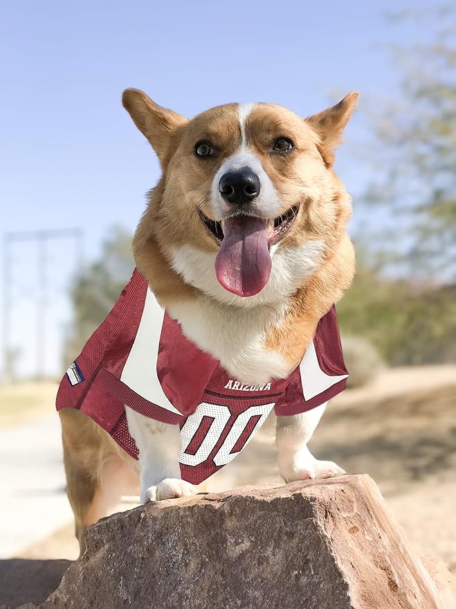 Pets First NFL Arizona Cardinals Dog Jersey, Size X-Small. Best Football Jersey Costume for Dogs & Cats