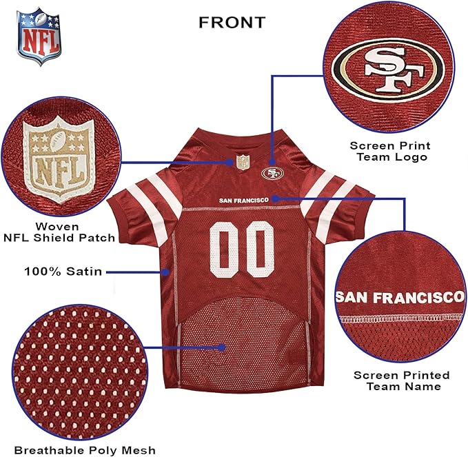 San Francisco 49ers Mesh Pet Jersey