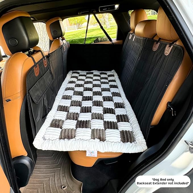 Plaid Dog Bed, Plaid Couch Cover, Non-Slip Bottom, Pet Bed Mat, Custom Fit for Backseat Extenders, and Seat Covers, Dog Travel Bed, Anti-Slip Pet Blanket