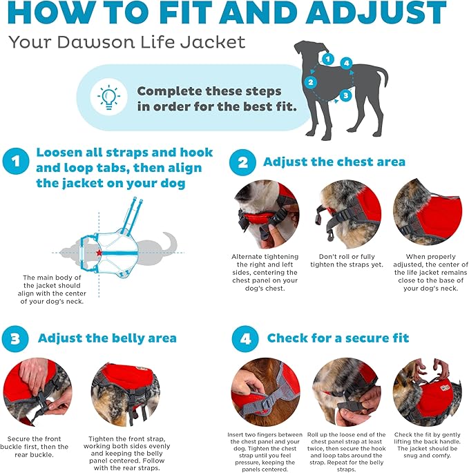 Outward Hound Dawson Swim Dog Life Jacket, High-Performance Neoprene Dog Life Vest for Swimming, Boating, and Water Safety, Large, Red