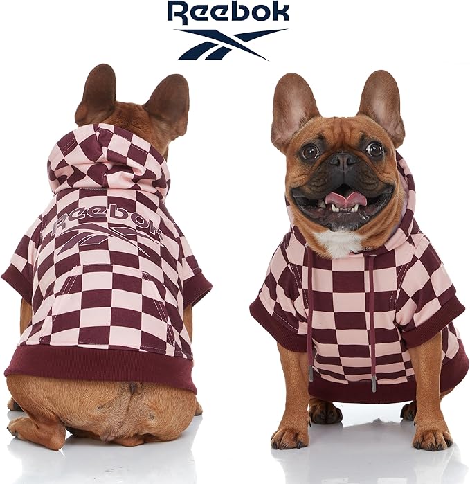 Reebok Dog Hoodie - Fleece Sweater With Leash Hole, Winter Sweatshirt for Small Medium and Large Dogs, Premium Fall Pullover, Cozy Warm Christmas Outfit