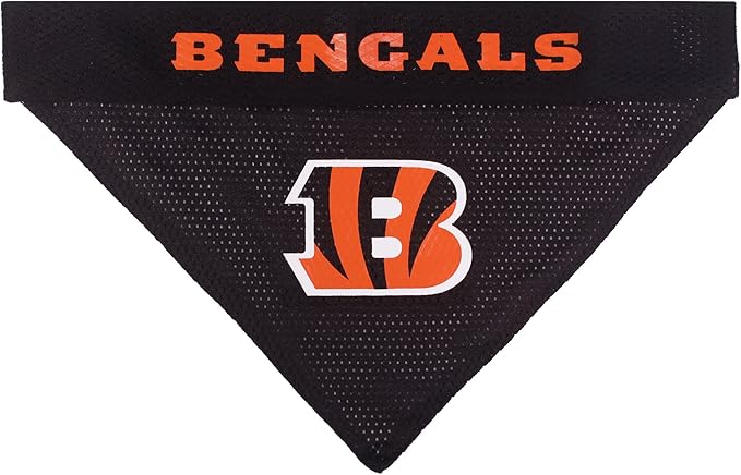 Pets First NFL DOG BANDANA - CINCINNATI BENGALS REVERSIBLE PET BANDANA. 2 Sided Sports Bandana with a PREMIUM Embroidery TEAM LOGO, Large/X-Large. - 2 Sizes & 32 NFL Teams available