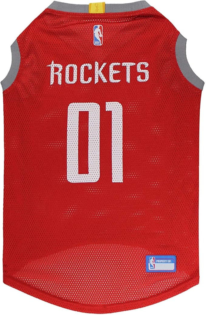 Pets First NBA HOUSTON ROCKETS DOG Jersey, Medium - Tank Top Basketball Pet Jersey