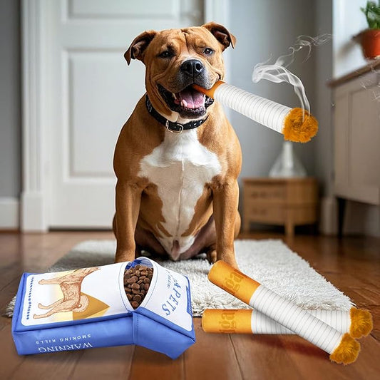 Homrich Dog Squeak Toys, 3 Packs Giggle Puff Stick Toy with a Box, Interactive Plush Squeaky Dog Toy for Medium, Small and Large Breed Cool Stuffed for Dogs Birthday