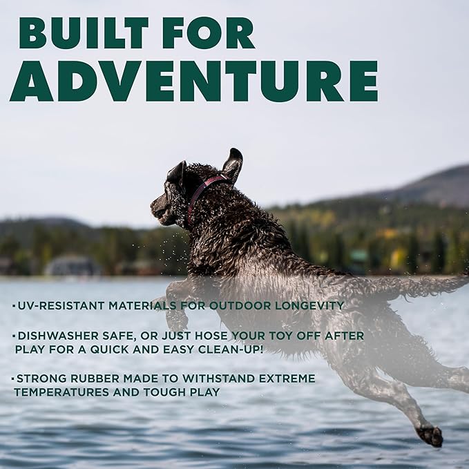 Hound2O Outdoor Dog Toys - Squeaky Football, Green - Tough, Engaging, & Interactive Toy for All Breeds- Chew, Chase, & Fetch - Durable Non-Toxic Materials That Float - Easy to Clean for Outdoor Play