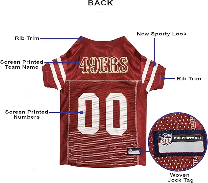 San Francisco 49ers Mesh Pet Jersey