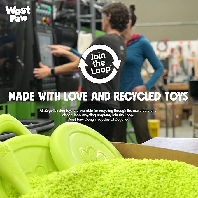 WEST PAW Zogoflex Hurley Dog Bone Chew Toy – Floatable Pet Toys for Aggressive Chewers, Catch, Fetch – Bright-Colored Bones for Dogs – Recyclable, Dishwasher-Safe, Non-Toxic, Large, Granny Smith