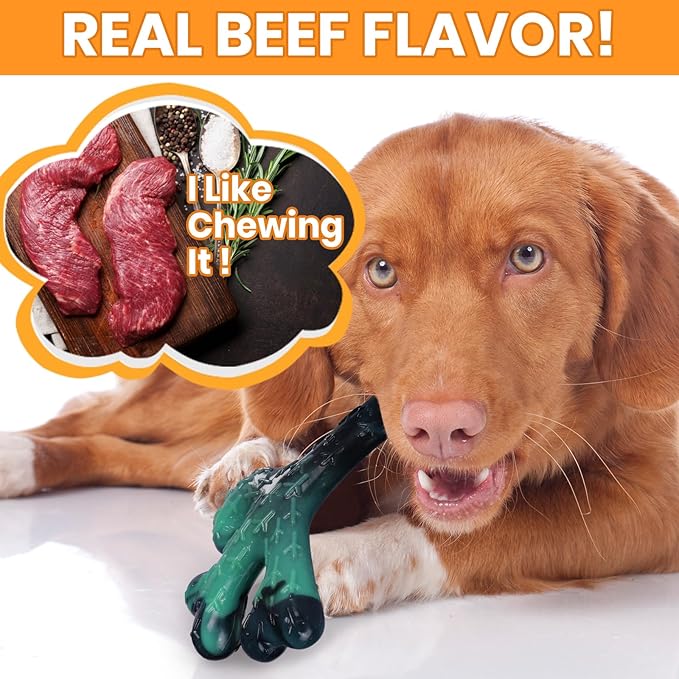 2 Pack Dog Toys for Aggressive Chewers, Dog Chew Toy for Large Medium Breed, Indestructible Dogs Toy to Keep Them Busy Gift