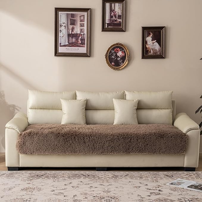 Waterproof Dog Bed Cover, Soft Plush Pet Blanket with Anti-Slip Back for Bed Couch Sofa, Furniture Protector for Small, Medium and Large Dogs and Cats (Brown, 30"x90")