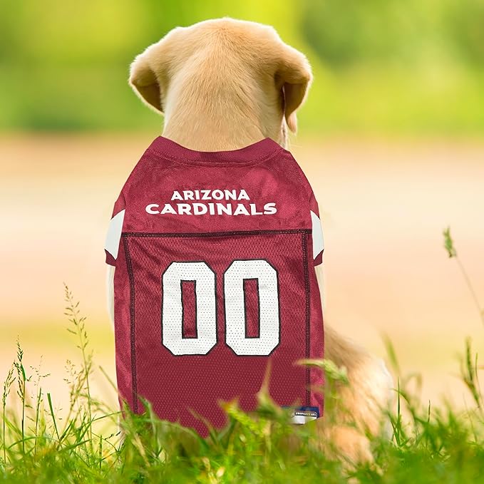 Pets First NFL Arizona Cardinals Dog Jersey, Size X-Small. Best Football Jersey Costume for Dogs & Cats