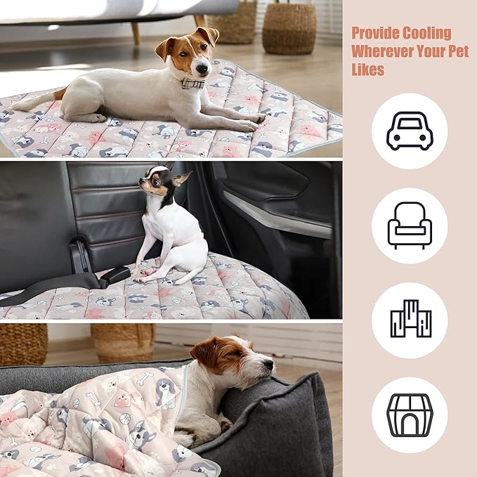 Leekalos Dog Cooling Mat,Pet Cooling Pads for Dogs Blanket,Summer Cooling Bed for Cats Blanket,Portable Pet Cooling Cushion for Home & Outdoor,Keep Cooling for Pets