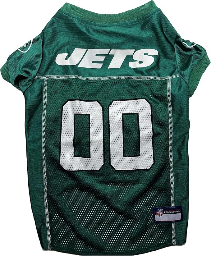 Pets First NFL New York Jets Dog Jersey, Size X-Large. Licensed Jersey Shirt for Dogs