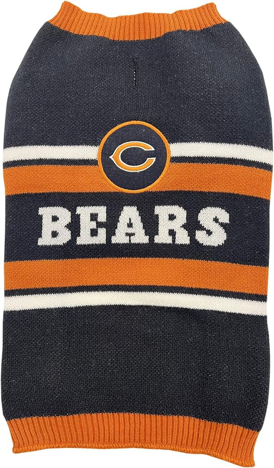 Pets First NFL Chicago Bears Dog Sweater, Size Small. Warm and Cozy Knit Pet Sweater with NFL Team Logo, Best Puppy Sweater for Large and Small Dogs, Team Color (CHI-4179-SM)