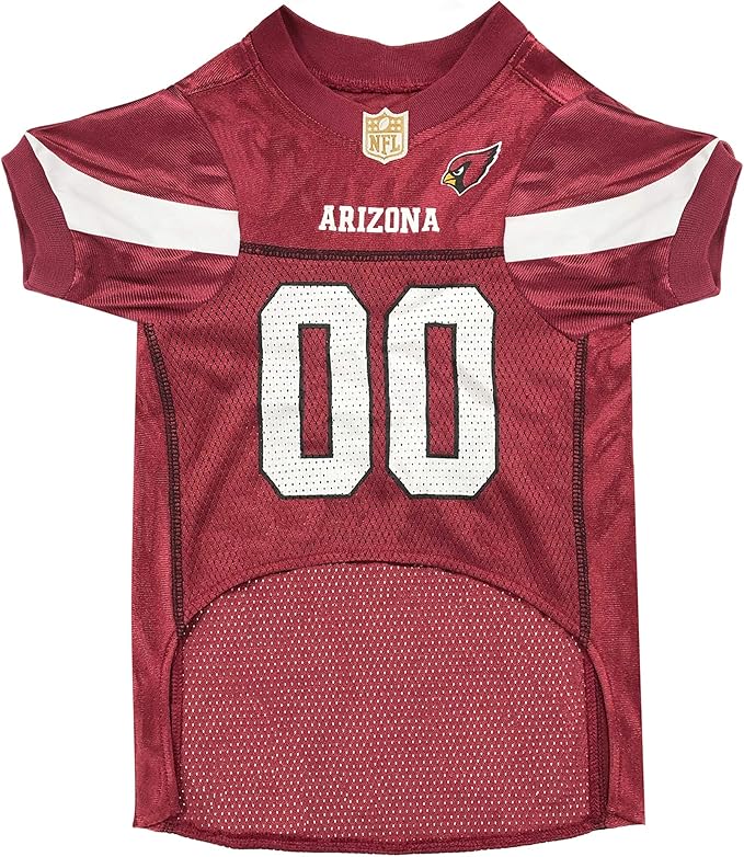 Pets First NFL Arizona Cardinals Dog Jersey, Size X-Small. Best Football Jersey Costume for Dogs & Cats