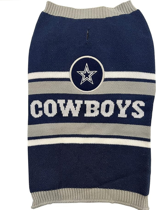 Pets First NFL Dallas Cowboys Dog Sweater, Size Extra Large. Warm and Cozy Knit Pet Sweater with NFL Team Logo, Best Puppy Sweater for Large and Small Dogs, Team Color (DAL-4179-XL)
