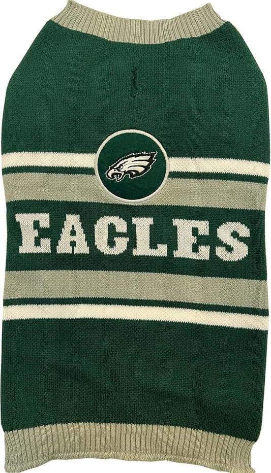 NFL Philadelphia Eagles Dog Sweater, Size Extra Small. Warm and Cozy Knit Pet Sweater with NFL Team Logo, Best Puppy Sweater for Large and Small Dogs