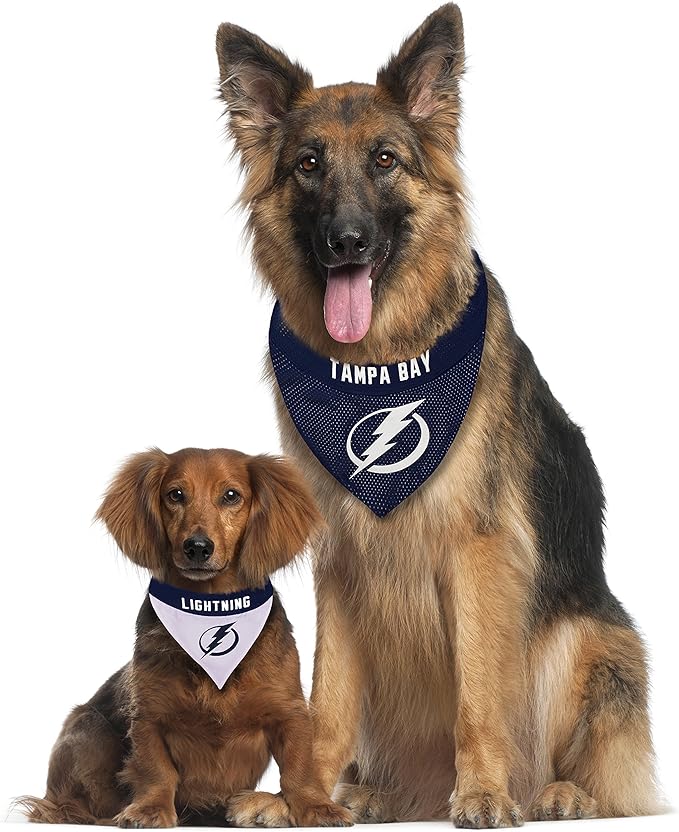 NHL Tampa Bay Lightning Bandana for Dogs & Cats, Large/X-Large. - Cute & Stylish Bandana! The Perfect Hockey Fan Scarf Bandana, Great for Birthdays Or Any Party!