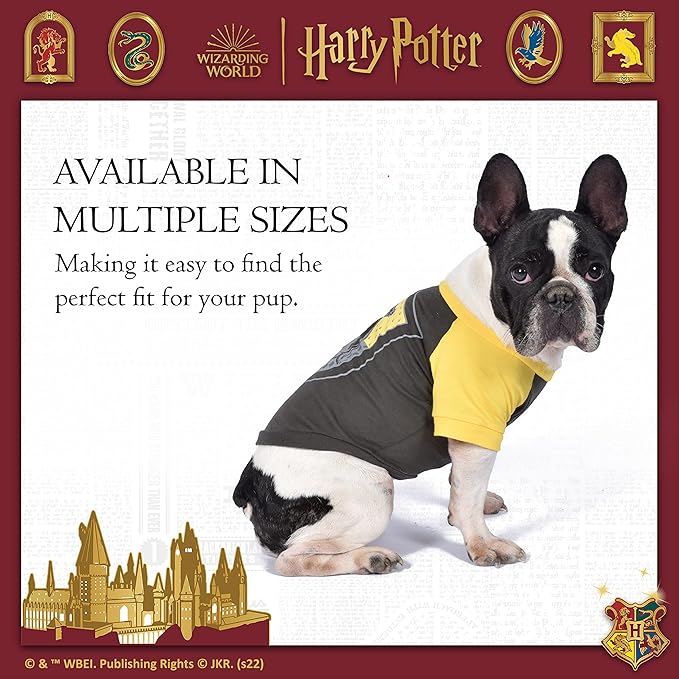 Harry Potter Hufflepuff Pet T-Shirt in Size Large | Large Dog T-Shirt, Harry Potter Dog Shirt | Harry Potter Dog Apparel & Accessories for Hogwarts Houses, Hufflepuff